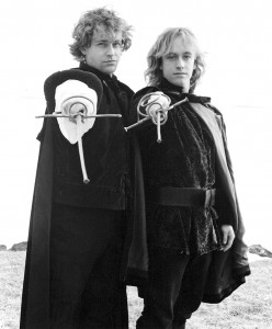 Peter van Gestel and Jeremy Smith in 'Hamlet', 1995 (yes, the hair was flowing).